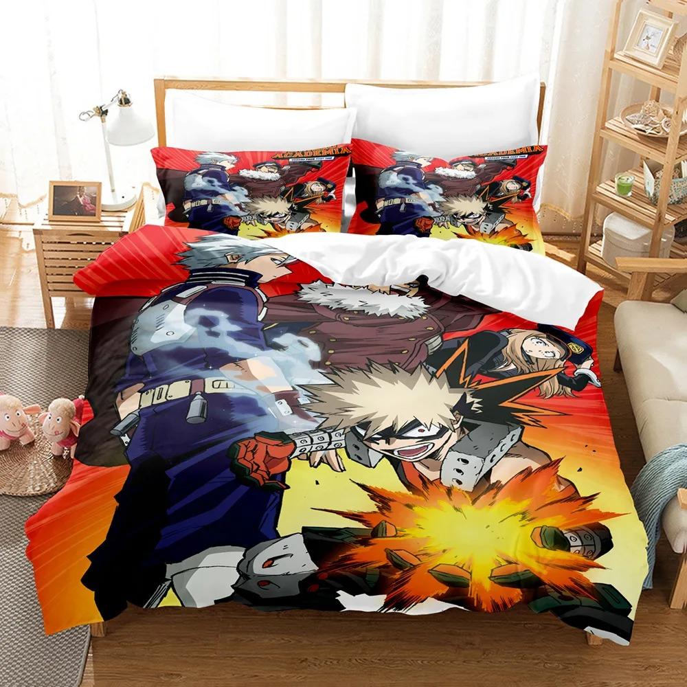 Set de lenjerie de pat My Hero Academia Anime Japonia Husă de pilotă confortabilă Single Dublu Queen Twin Mărime completă Husă de plapumă Lenjerie de pat pentru adolescenți