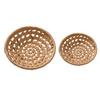 2025 New Japanese Hand-Woven Hollow Fruit Snack Storage Basket Rattan Bread Basket Food Serving Platter Tray For Dinner Parties