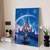 Disney Diamond Painting Classic Castle with Mickey and Minnie Romantic Theme Illustration DIY Kit Adult Arts and Crafts Home Decor and Gift