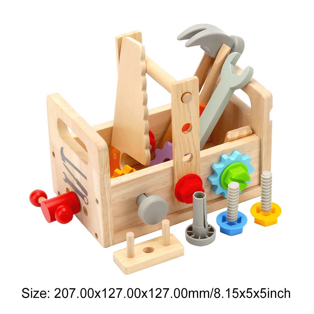 Wooden Tool Set Montessori Toys Pretend Play Construction Toy Wooden Toddler Tool for Kids 2 3 4 5 Year Old Gifts for Boys Girls