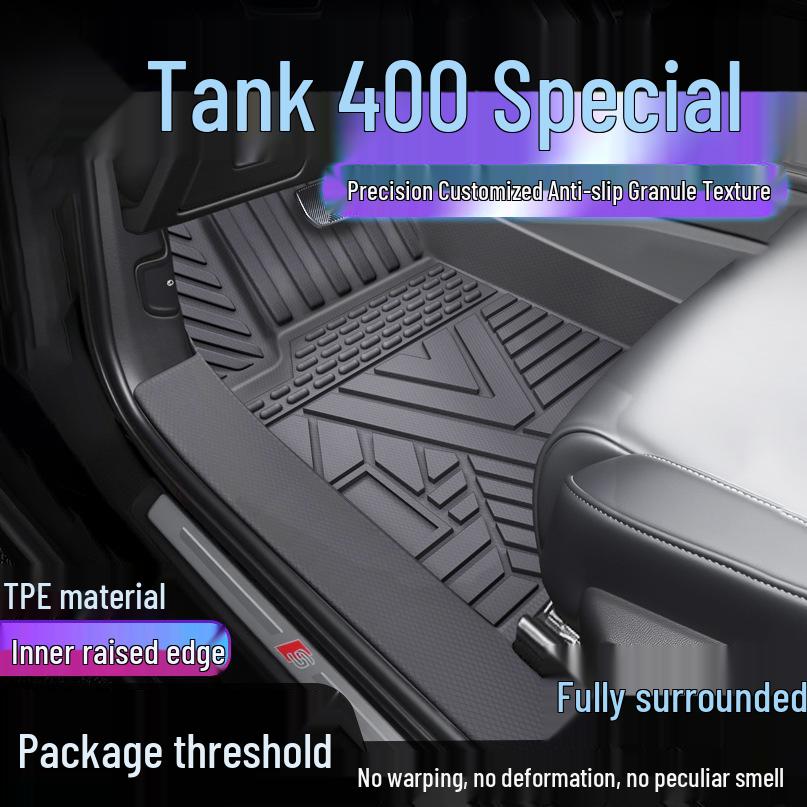 

Tank 400 TPE Full Coverage Waterproof Floor Mats with Door Sill Protection Single-layer Upgraded Mat