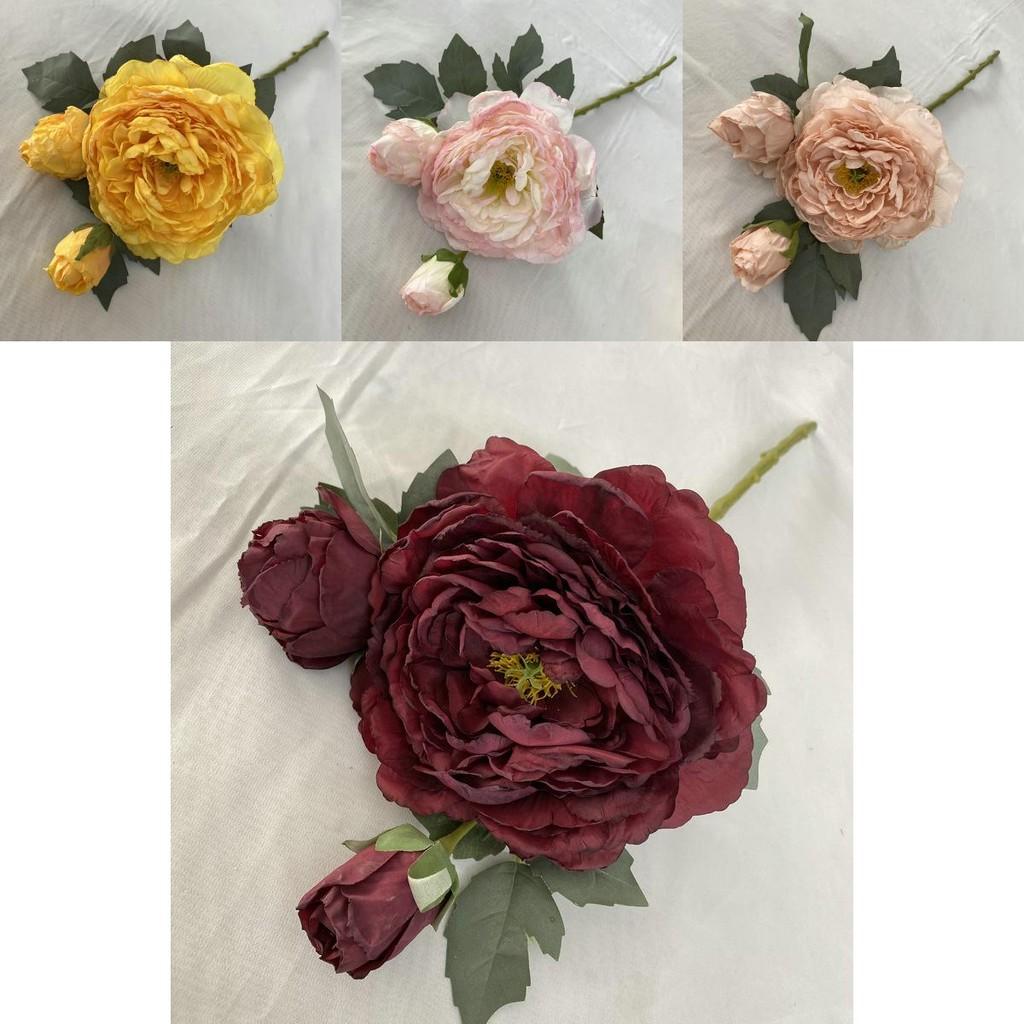 Artificial Peony Flowers Wedding Decor Realistic Wrinkled Petals Home Floral Centerpiece 77