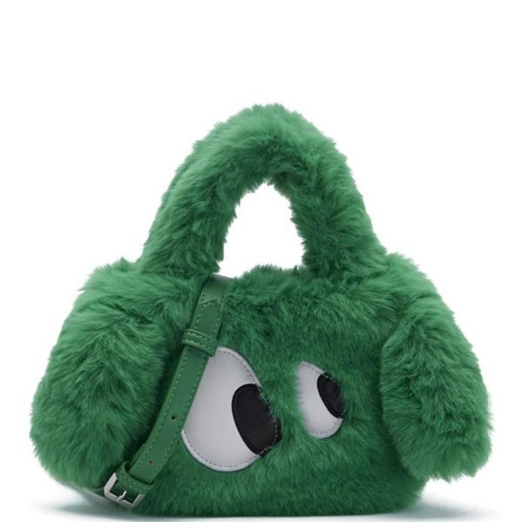 Winter Flauschige Tasche Damen Große Augen Kleine Augen Plüsch Welpe Handtasche Nische Schulter Umhängetasche Trend