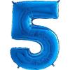Mylar Balloon - GRABO - Number 5 - Blue - 66.04 Cm - Helium/air Fillable