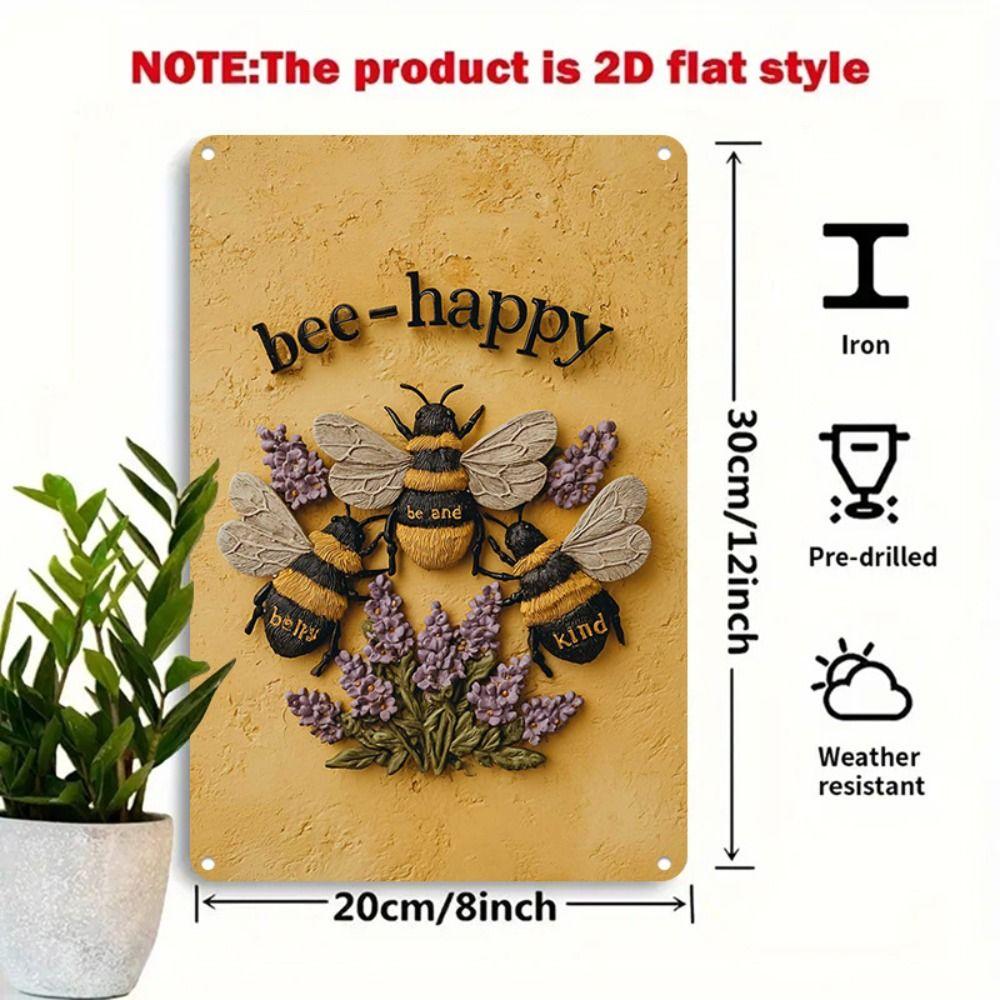Metal Sign Bee Flower Nature Sunflower 20x30cm Wall Decor