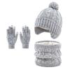 Colorful Kids Hat Scarf Gloves Set Thickened Gloves Warm Pullover Hat  For Children