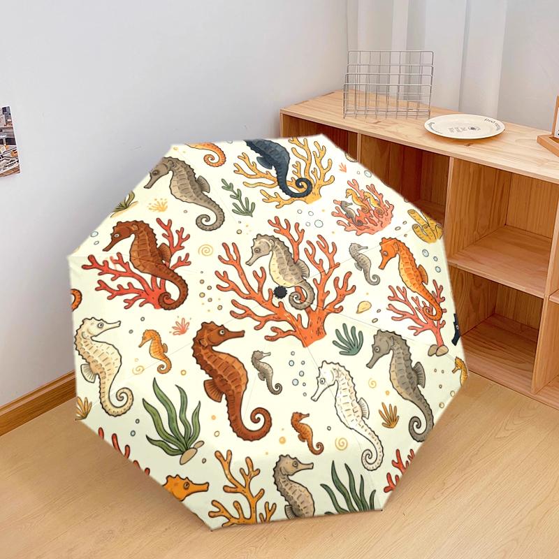 1 PC Automatic Folding Umbrella - Cute Dog Pattern, Portable & Foldable Design with 8 Ribs, Christmas Birthday Gifts