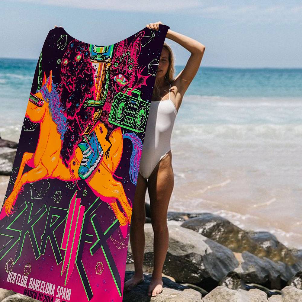 Singer Skrillex Microfiber Printed Beach Towel Mountain Climbing Yoga Beach Swimming Running Absorbent Soft Towel