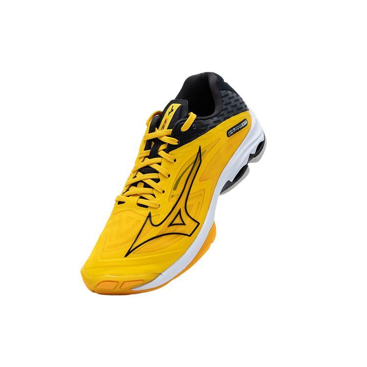Mizuno Wave Lightning Z7 Rutschfest Langlebig Stoßdämpfung Low-Top Volleyballschuhe Unisex Sneaker Gelb Schwarz V1GA220012