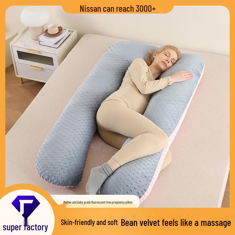 Multifunctional Maternity Support Pillow – For Back, Side Sleepers & Nursing – Washable & Removable Cover