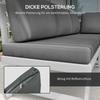 4-Piece Garden Seating Group Lounge Furniture Set 4-Piece, 115 Cm X 61 Cm X 65 Cm, Grey + White