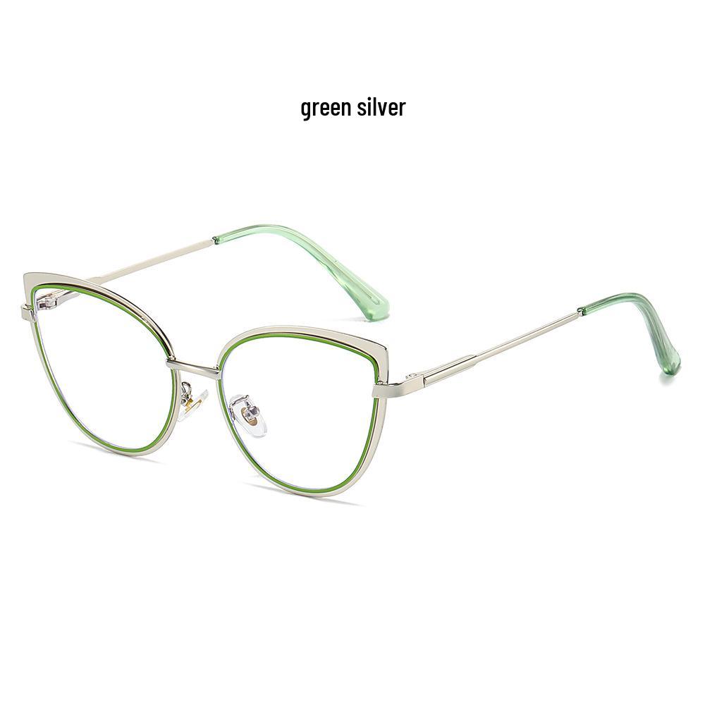 

Ретро очки «кошачий глаз» с защитой от синего света - Женская металлическая оправа