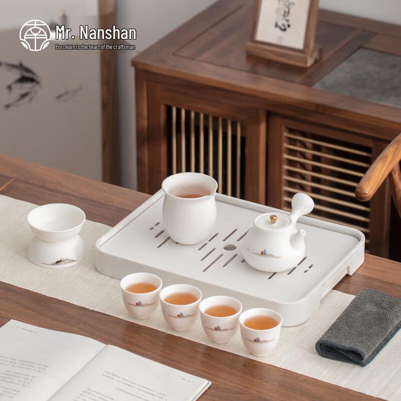 Nanshan Ceramic Kung Fu Tea Set - Guanshan Side Handle Pot