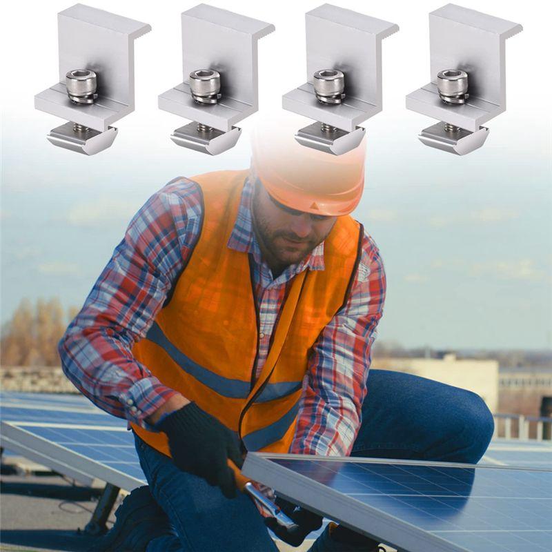 A60Z4 Pieces Solar Module Holder End Clamp Kit Solar Panel Edge Clamp Brackets Adjustable Solar Panel ,30Mmmay
