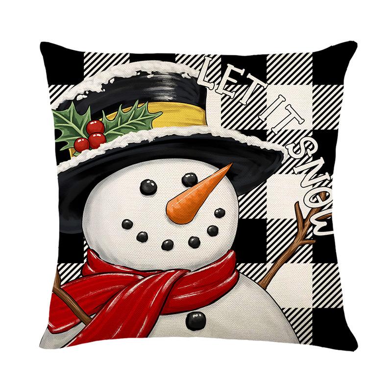 

Мультяшный Санта Льняная Наволочка Рождественская Наволочка для Диванной Подушки Домашняя Наволочка с Принтом 45*45cmJYM516-4