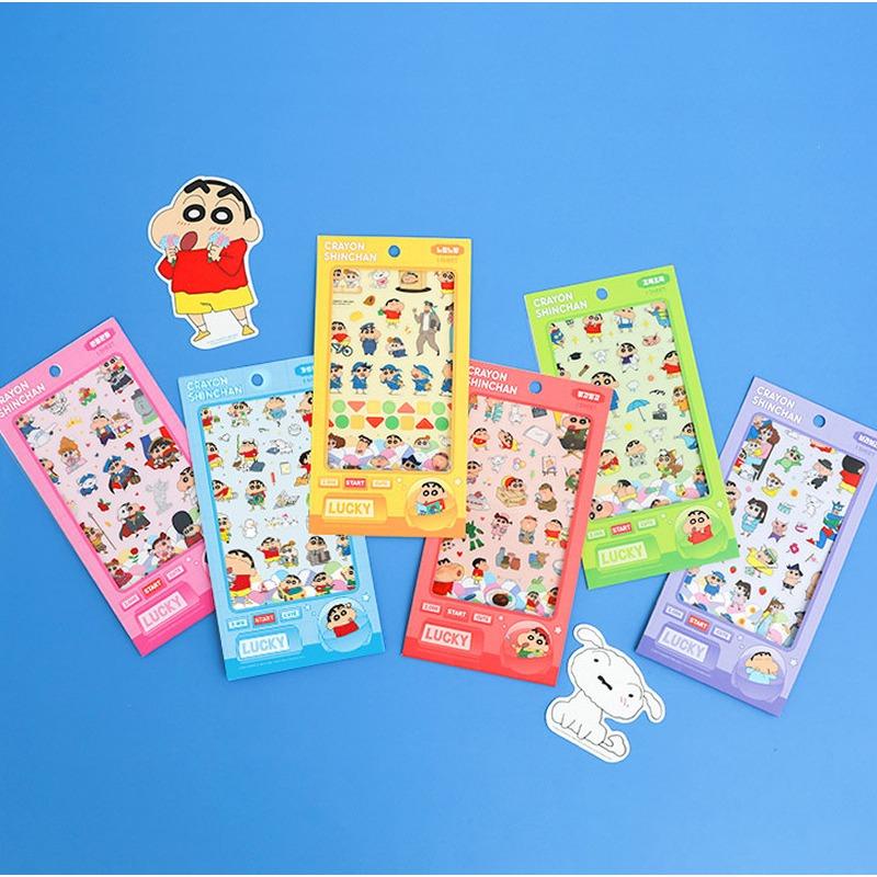 Crayon Shin chan Transparent Cartoon Account Decoration Po Bag Phone Notebook Gooka Transparent Stickers Gifts