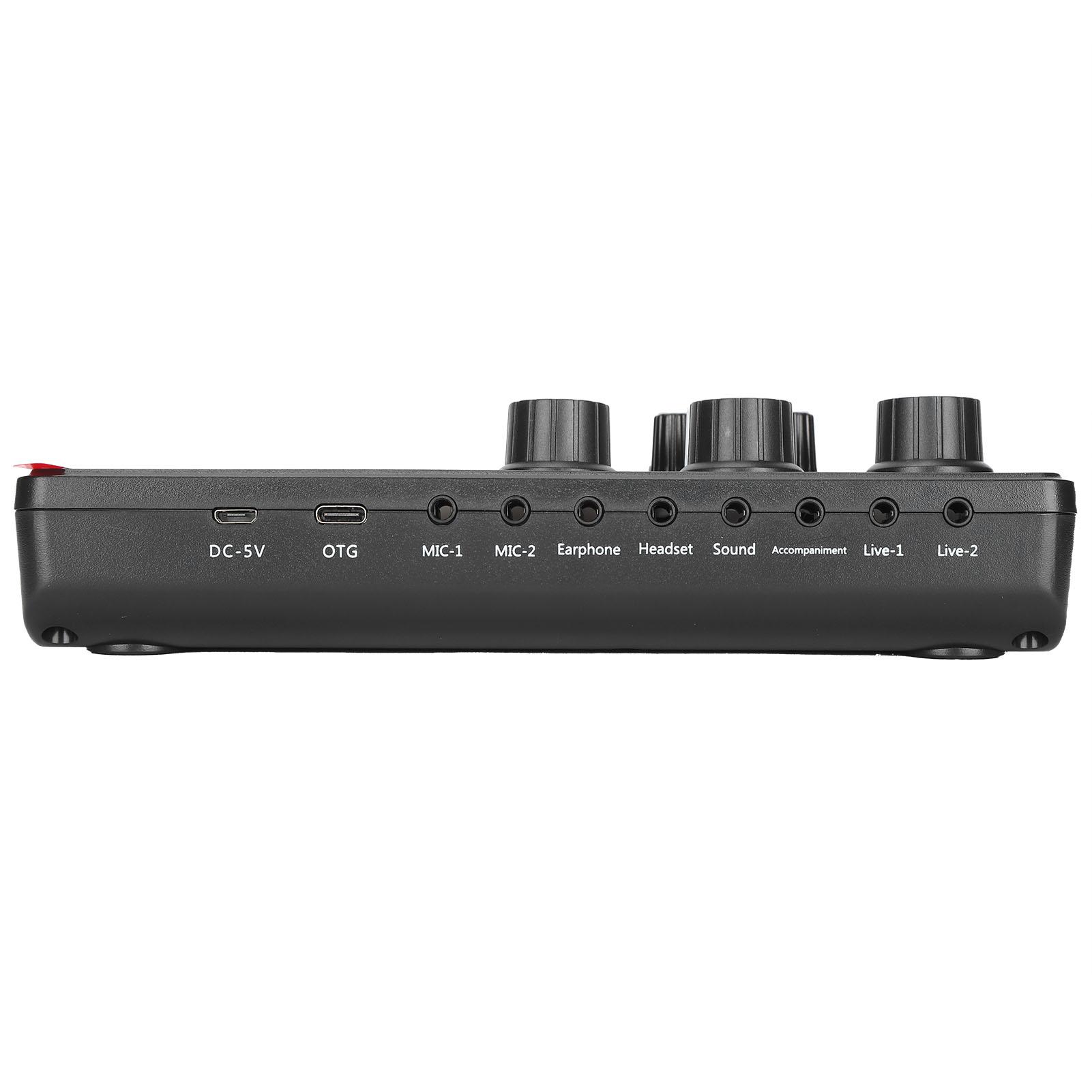 Sound Card External Portable 14 Kinds of Live Special Effects Sound Card Device for Microphone Phone Computer