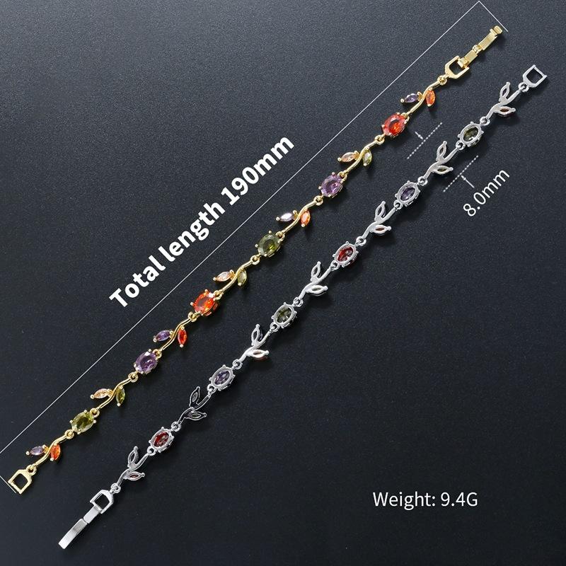 Light Luxury AAAAA Zircon Bracelet & Necklace Women's Exquisite Tulip Plant Design Jewelry Set