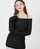 CATTLINE See-Through Back Slit Long Sleeve Knit (Black)