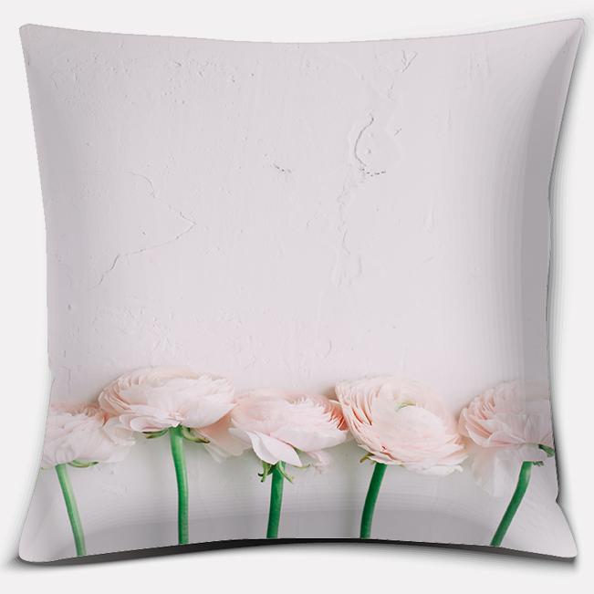Pink Flower Series Throw Pillow Pillow Case Home Office Decoration Pillow Bedroom Sofa Car Cushion Cover
