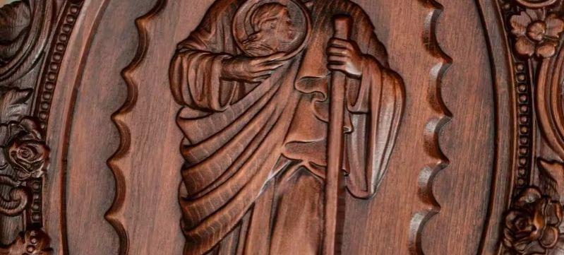 Vintage Religious St. Jude Catholic Statue, Patron Saint of Troubled Times and Evil Wall Hanging Decor
