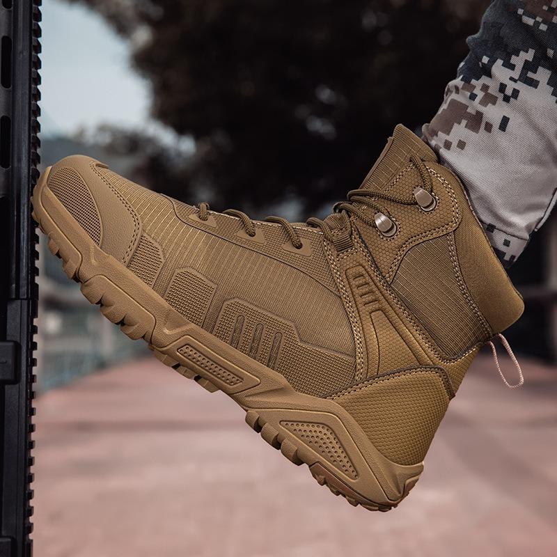 New Breathable Desert Hiking Boots Men's High Tops Outdoor Hiking Shoes Lightweight Men's Boots Anti-hot Non-slip Thick Soles