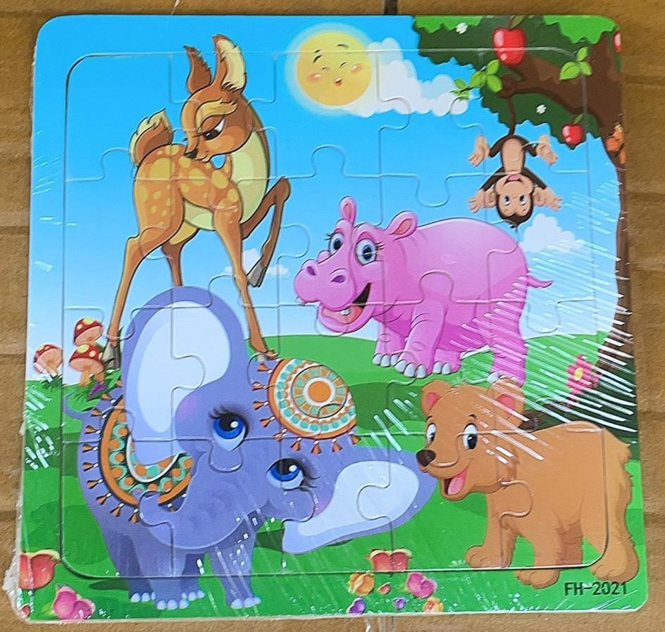 20pcs Wooden Animal PuzzleEducational Learning Toys Kids Cartoon Animals Vehicle Wood Jigsaw Puzzle for Children