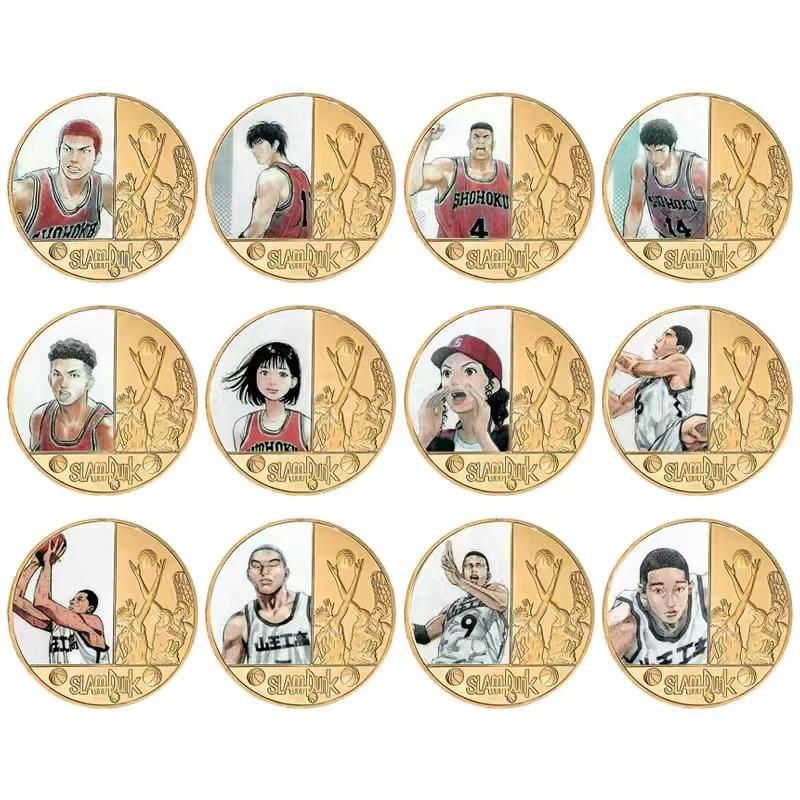 Basketball coins, new twelve commemorative coins, anime coins, peripheral commemorative coins, die cast metal coins