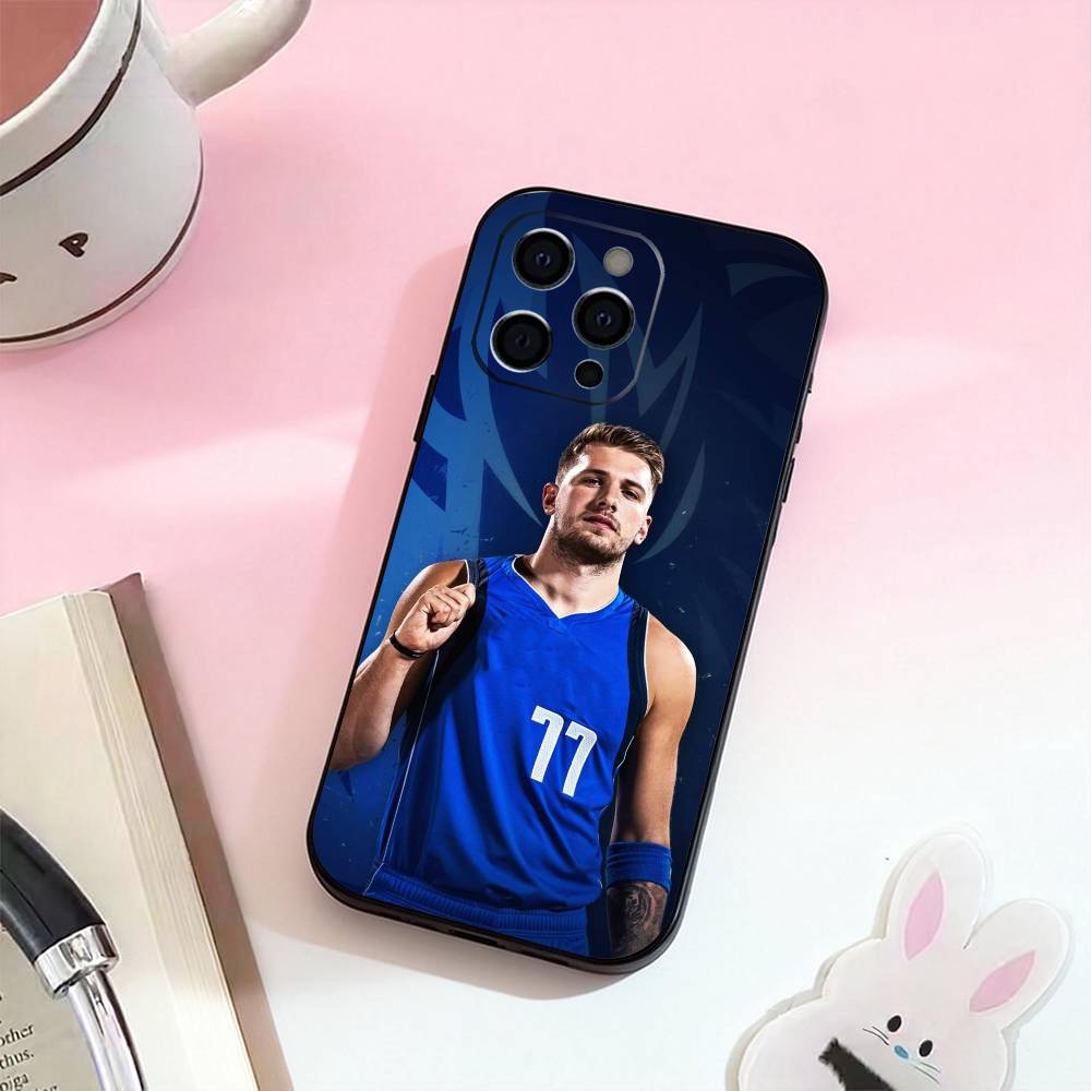 

Basketball L-Luka Doncic 77 Phone Case For iPhone 17,16,15,14,13,12,11 Plus,Pro Max,Soft Silicone Black Cover iPhone15plus