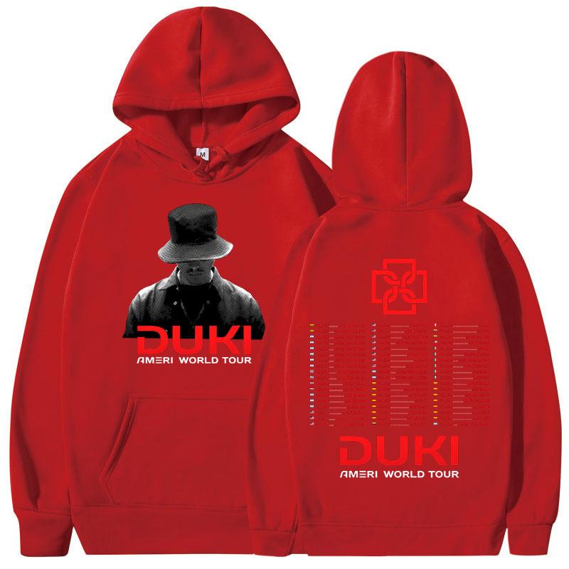 Rapper Duki Ameri Welttournee 2025 Hoodies Fan-Geschenk Männer Frauen Lässiges Übergroßes Sweatshirt Mode Hip Hop Langarm Pullover
