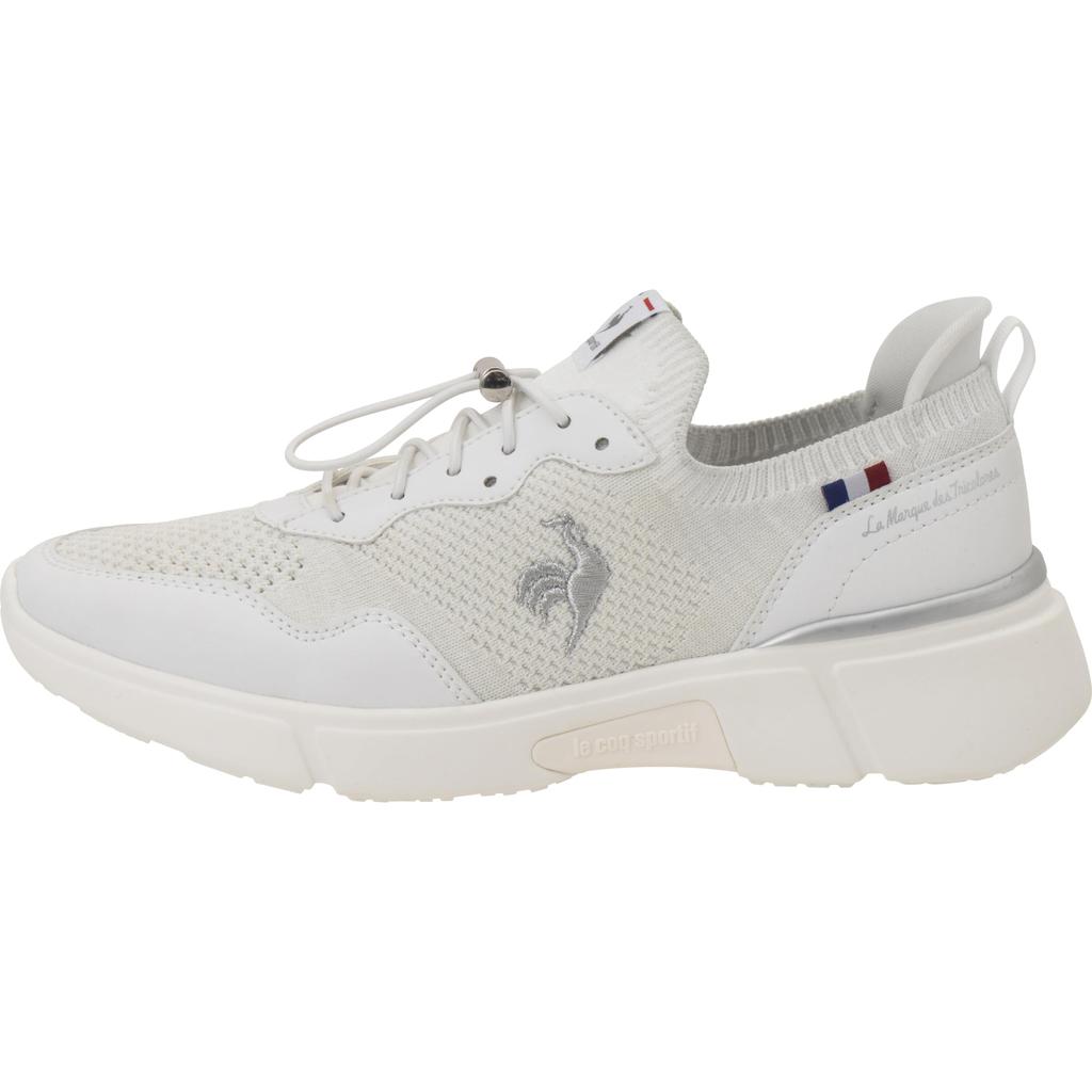 Coq Loire Easy to Put 3E Water White cm [Le Sportif] Slip-on Sneakers, On, Running, Wide, Equivalent, Repellent, Drawcord, Women's, (QL3XJC01WH) 24.0