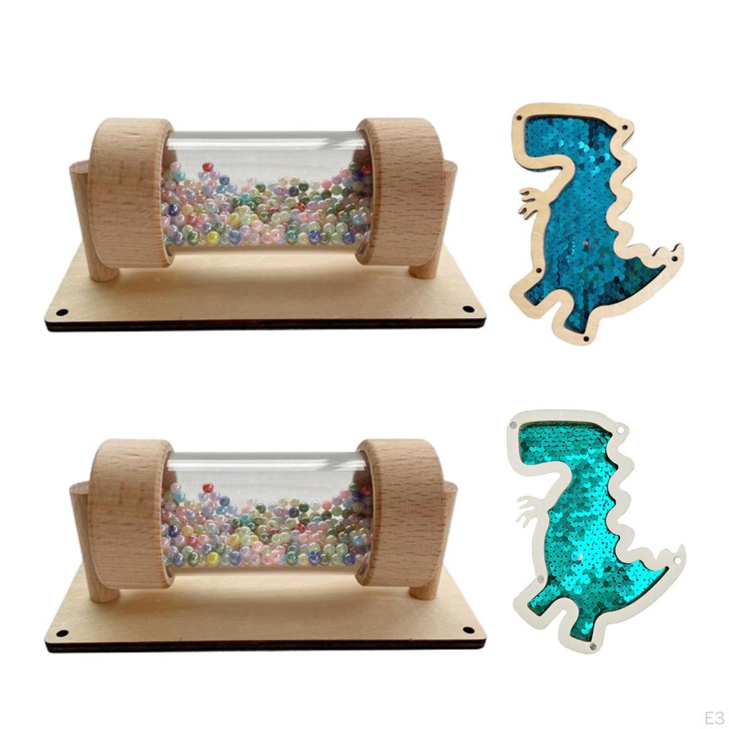 Busy Board Part Sequined Dinosaur Kids Instrument DIY Rain Sound Effect Rattle Tube Rainstick for