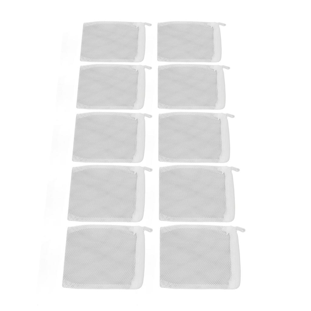 10Pcs Aquarium Filter Media Bags with Zipper Closure Reusable Fish Tank Fine Mesh Bags for