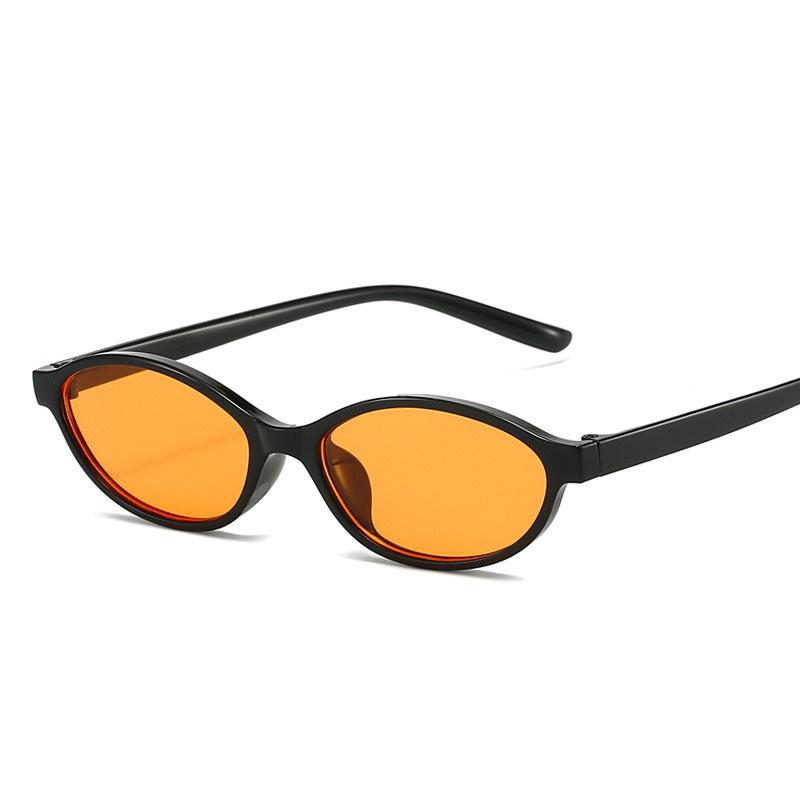 Eye Sunglasses Anti-Glare Narrow Frame Sunglasses Retro Oval Sunglasses Uv400 For Punk Fashion Beach Daytime Wear