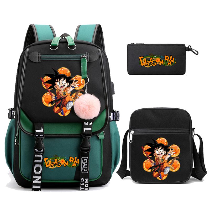 3Pcs/set Anime Dragon Ball Daily Laptop Backpack Lightweight bag for Men Women Travel Bag Student Girl Boy Back To School Unisex Bagpack Mochila