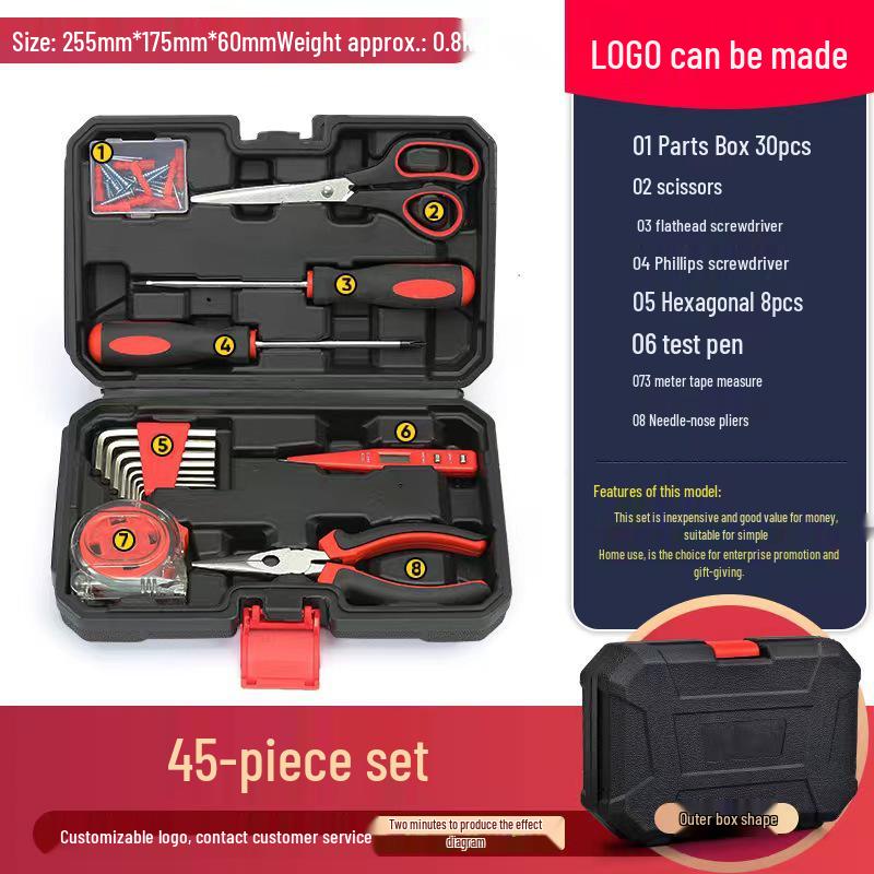 Deluxe Sada domácího nářadí: Elektrikářské a automobilové nezbytnosti