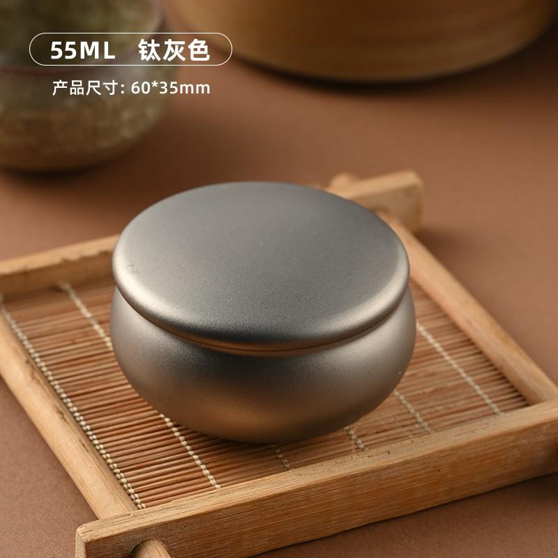 Pure Titanium Tea Canister Round Airtight Home Office Outdoor Storage