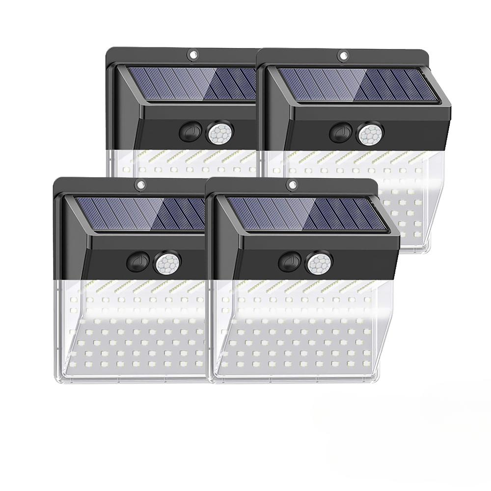 Lampe solaire d'extérieur 172 LED ultra lumineuse, 3 modes d'éclairage, détecteur de mouvement, grand angle de 270°, éclairage de sécurité