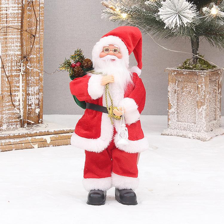 Cross-border Special 30cm Standing Santa Claus Christmas Decorations Pink Red Christmas Doll Customization