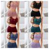 Women Summer Two Pieces Sets Pajamas V-neck Suspenders Vest Sleeveless Top Shorts Homewear Ribbed Solid Lace Thin Slim Fit Sexy