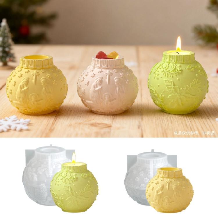 Decorative Silicone Ball Candle Mould Floral Embossing Designs Suitable For Handmade Decoration And Thoughtful Presents