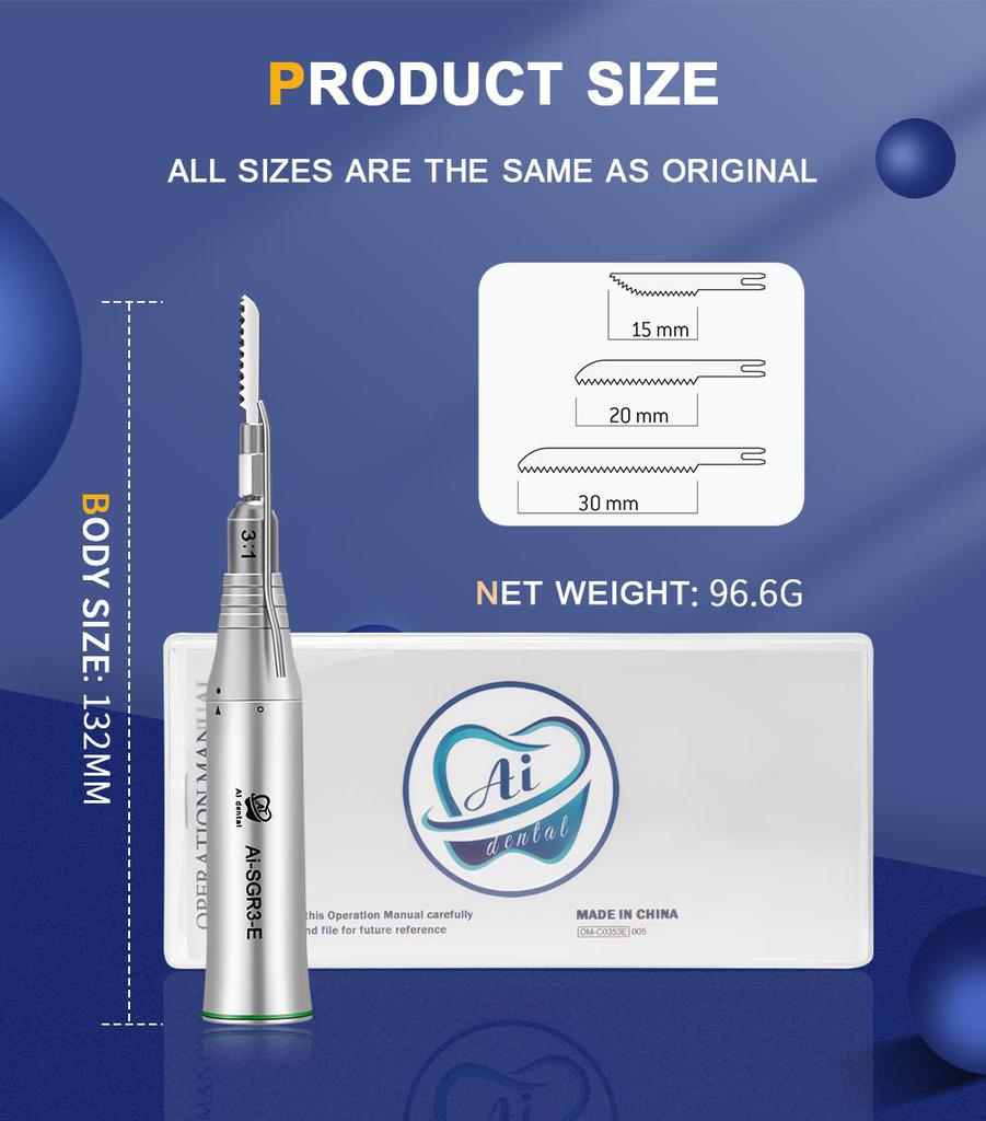 Handstück für Zahnchirurgie AI-SGR3-E 3:1 1,8-mm-Reziprok-Mikrosägen-Handstück für die Mundhöhle