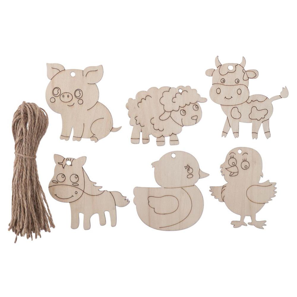 

DIY Crafts Wooden Wooden Cutouts Animal Black Farm Animals Paint Crafts Home Decor