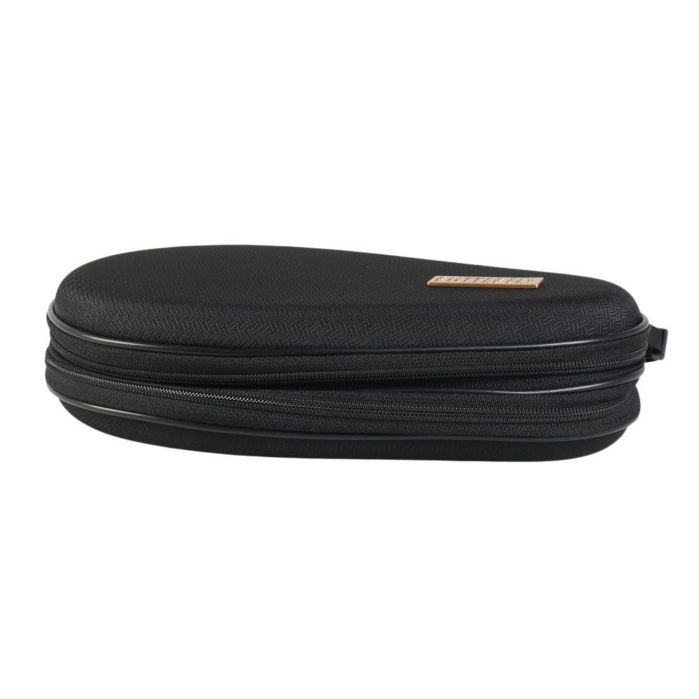 Butterfly Table Tennis Racket Case—Holds 2 Rackets—Hard Full Case, Pro, Gold 63470