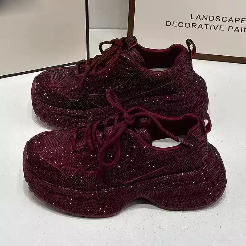 

Fashion New thick-soled height-increasing casual shoes from Parisian fashion genuine leather rhinonette breathable dad shoes 40