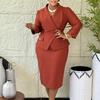 Women's Clothing New European American Fashionable Temperament Elegant Pure Color Hip African Dress