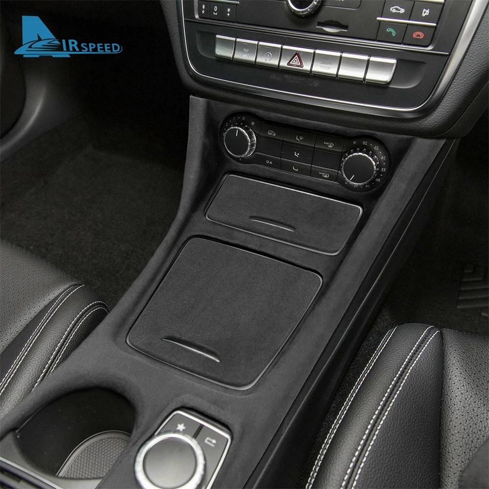 Carbon Fiber ABS Suede Gear Shift Panel Trim Cover for Mercedes A Class W176 CLA C177 GLA X156 2013-2018