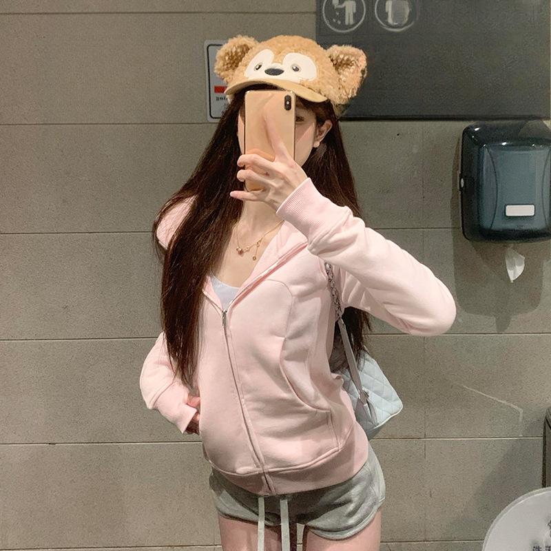 Jacket Women's Autumn and Winter Thin Shoulder Short Hooded Inner Waist Top
