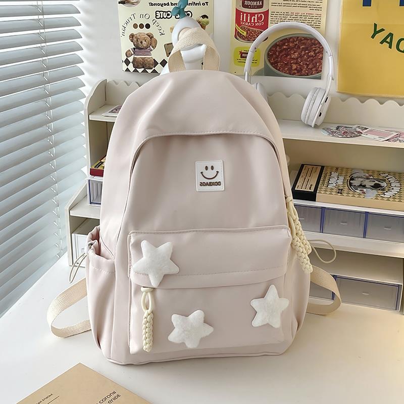 Schoolbag schoolbag for girls Junior high school students Small fresh Japanese simple large capacity versatile backpack Girl star travel backpack
