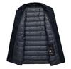 Men's Mid-Length Wool Coat with Goose Down for Autumn Winter - Cashmere Overcoat for Middle-Aged and Elderly